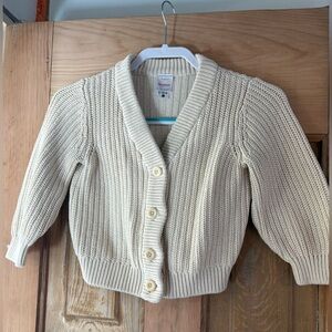 Hanna Anderson Cream Cotton Button Up Sweater